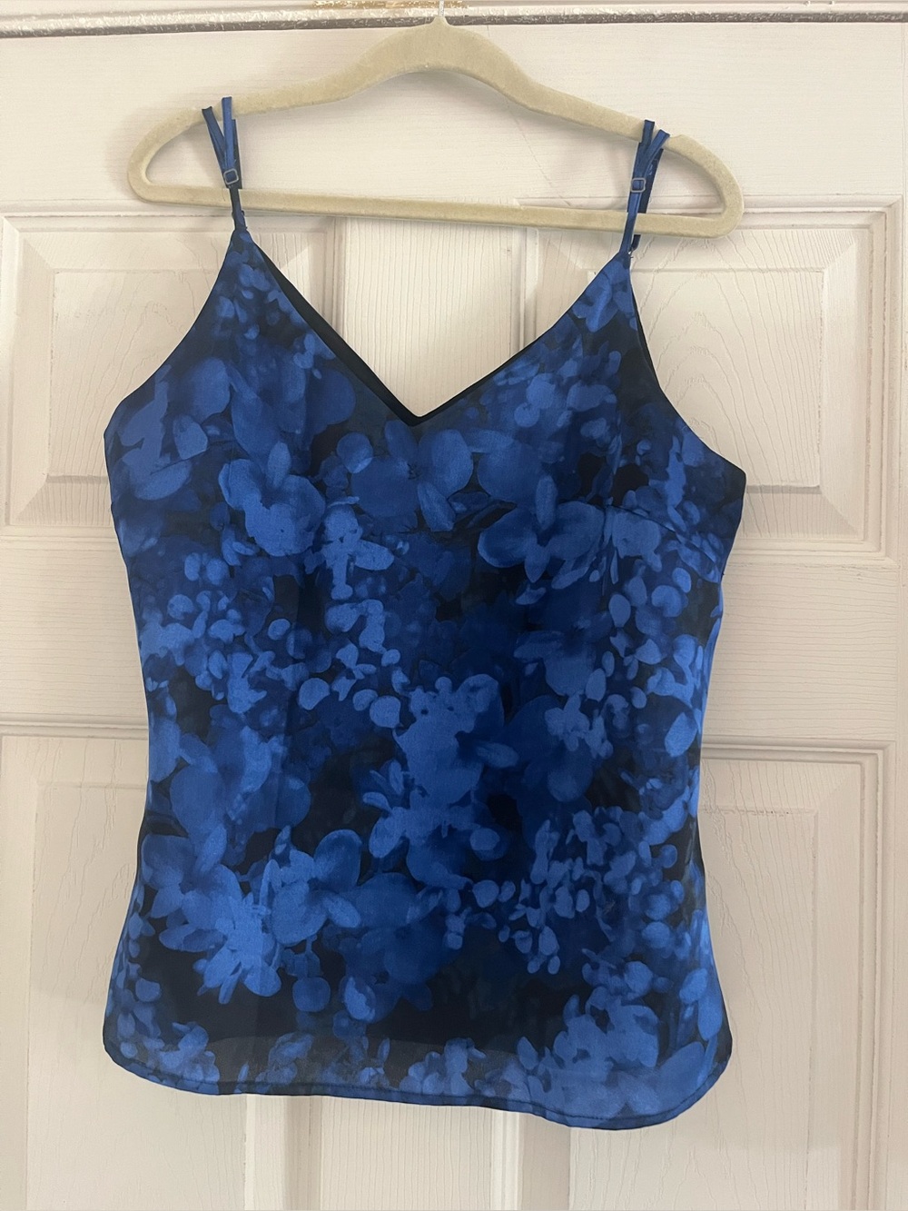 🌺 Banana Republic Blue Floral V-Neck Cami Top | Size XSP